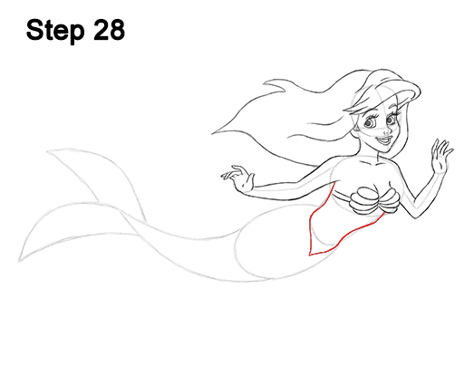 Draw Ariel Little Mermaid Body 28