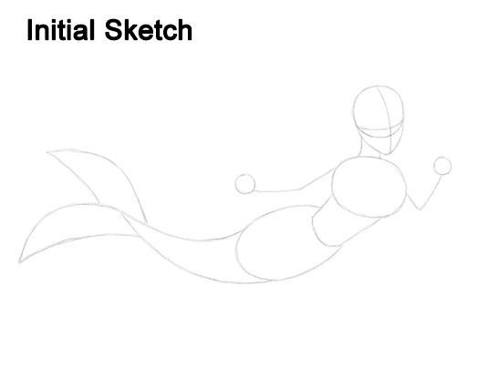 Draw Ariel Little Mermaid Body Sketch