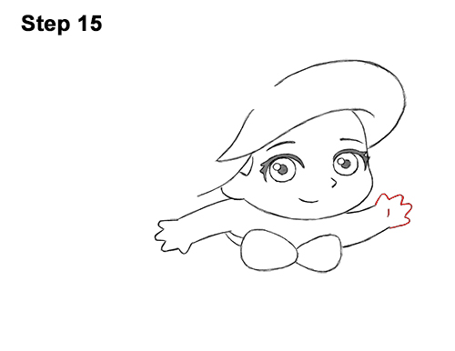 Draw Mini Chibi Little Mermaid Ariel 15