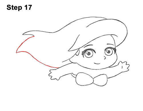 Draw Mini Chibi Little Mermaid Ariel 17