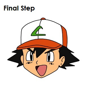 Ash Ketchum Pokemon Completed Drawing