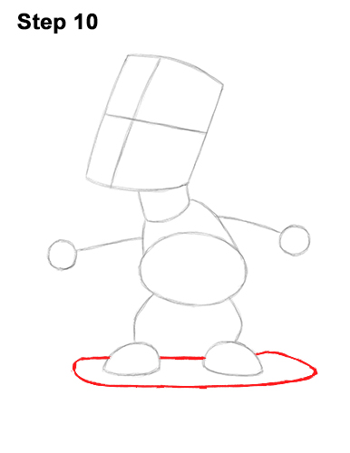 How to Draw Bart Simpson Full Body Skateboard Skater Skating 10