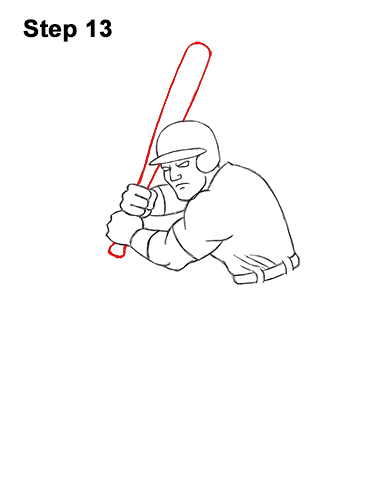 How to a Draw Cartoon Baseball Player Batter 13