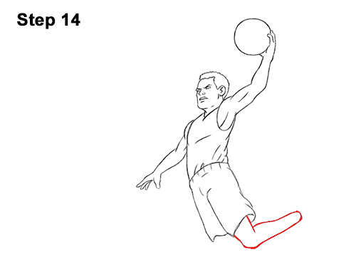 How to a Draw Cartoon Basketball Player Dunking 14