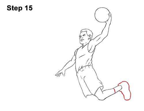 How to a Draw Cartoon Basketball Player Dunking 15