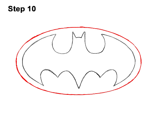 How to Draw the Batman Logo Symbol Icon Emblem 90s 10