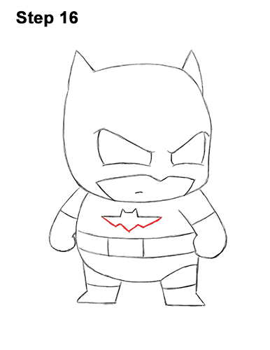 Draw Mini Chibi Little Batman 16