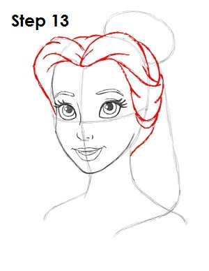 How to Draw Belle Step 13