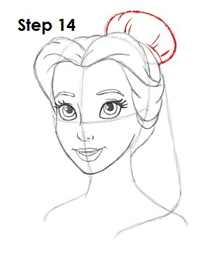 How to Draw Belle Step 14