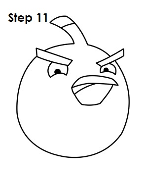 Draw Black Angry Bird Step 11