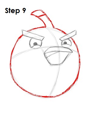 Draw Black Angry Bird Step 9