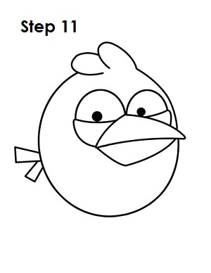 Draw Blue Angry Bird Step 11