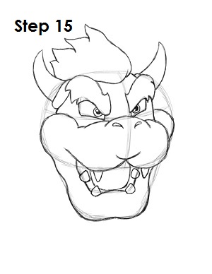 How to Draw Bowser Step 15