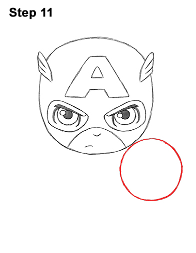 Draw Mini Chibi Little Captain America 11