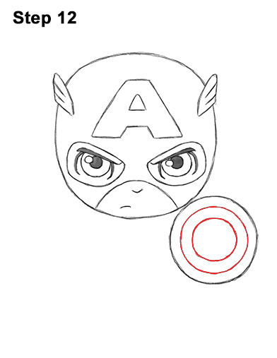 Draw Mini Chibi Little Captain America 12