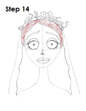 How to Draw Corpse Bride Step 14