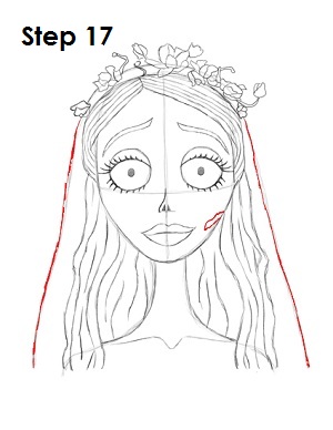 How to Draw Corpse Bride Step 17