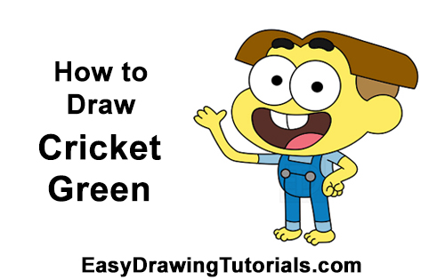 How To Draw Cricket Big City Greens Video And Step By Step Pictures 4419