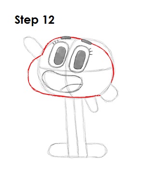 How to Draw Darwin Watterson Step 12