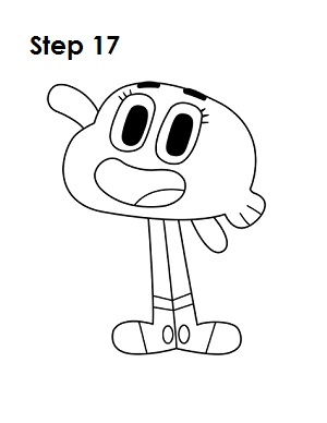 How to Draw Darwin Watterson Step 17