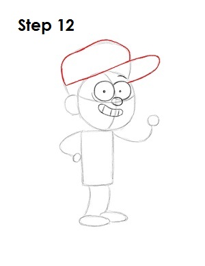 Draw Dipper Pines Step 12