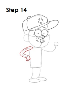 Draw Dipper Pines Step 14