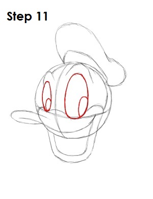 Draw Donald Duck Step 11