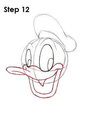 Draw Donald Duck Step 12