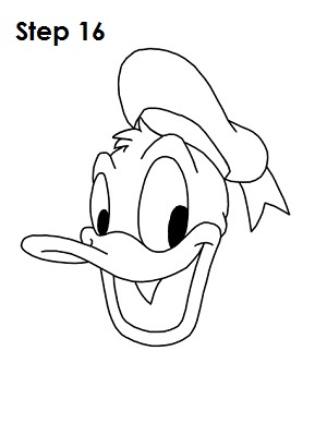 Draw Donald Duck Step 15