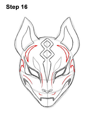 How to Draw Fortnite Max Drift Skin Mask 16
