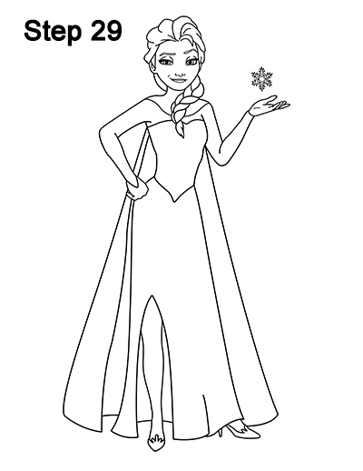 Draw Elsa Body Frozen 29