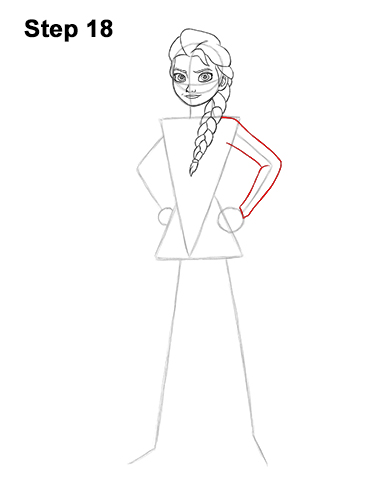 How to Draw Queen Elsa Frozen Two II Dress Outfit Full Body 18