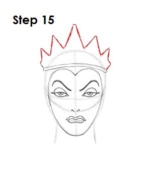 How to Draw Evil Queen Step 15