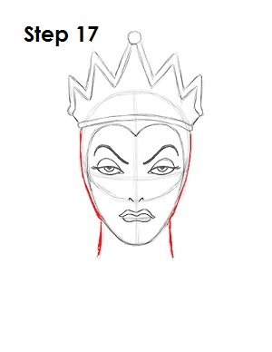 How to Draw Evil Queen Step 17