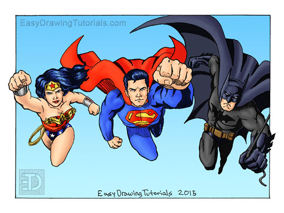 Wonder Woman Superman Batman Color