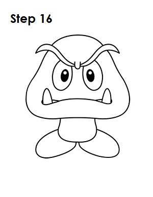 How to Draw Goomba Step 16