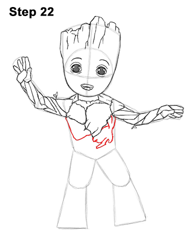 How to Draw Baby Groot Full Body Guardians of the Galaxy 22