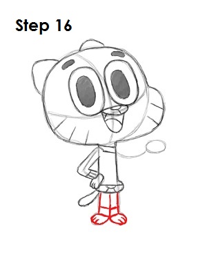 Draw Sailor Gumball Watterson Step 16