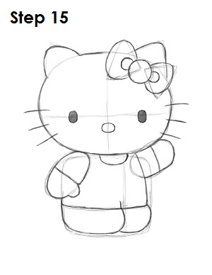 Draw Hello Kitty Step 15