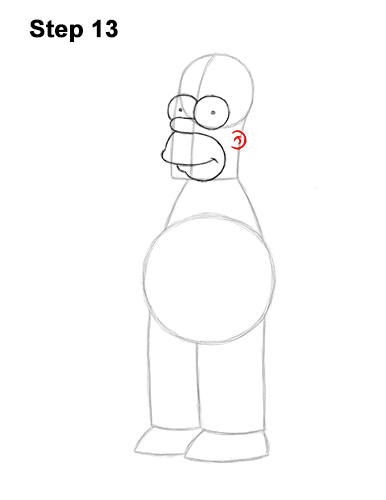 How to Draw Homer Simpson Full Body 13