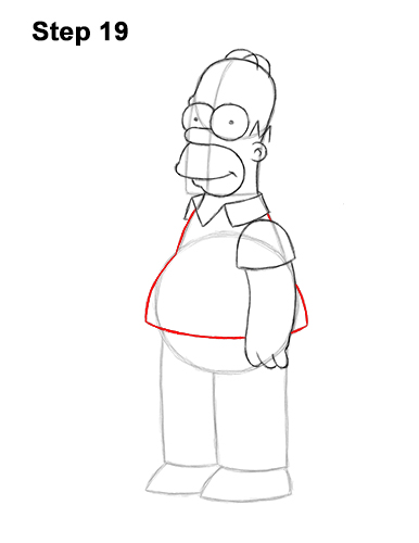 How to Draw Homer Simpson Full Body 19