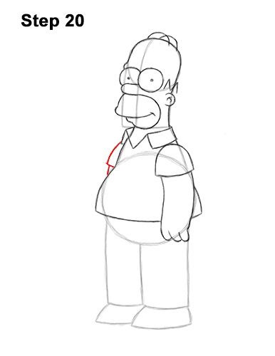 How to Draw Homer Simpson Full Body 20