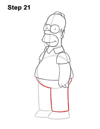 How to Draw Homer Simpson Full Body 21