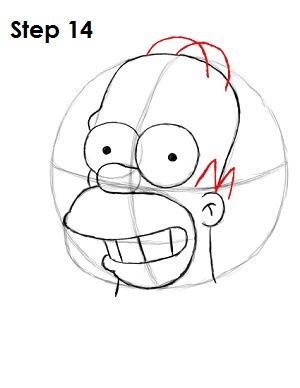 Draw Homer Simpson Step 14