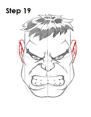 Draw the Hulk Step 19