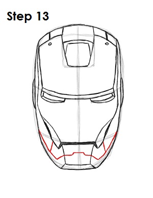 How to Draw Iron Man Step 13