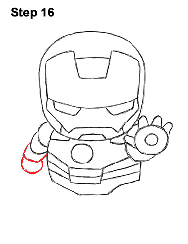 Draw Mini Chibi Cute Little Iron Man 16