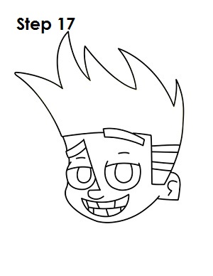 Draw Johnny Test Step 17