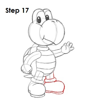 How to Draw Koopa Troopa Step 17