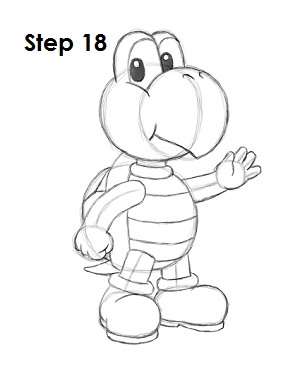 How to Draw Koopa Troopa Step 18